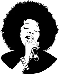 Cercles muraux Visage de femme illustration vectorielle d& 39 un chanteur de jazz afro-américain