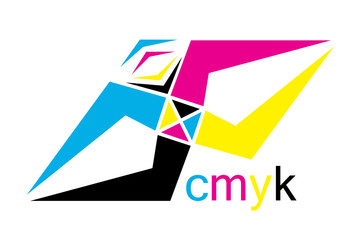 Cmyk abstract design with text