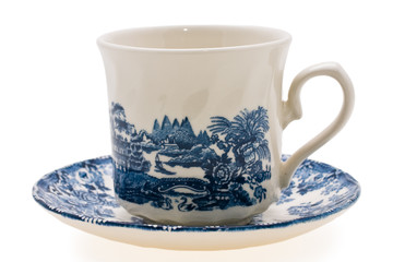 varicoloured coffee cup expressed on white background