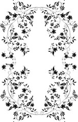 black foliage frame with curls