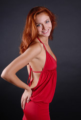 Naklejka premium .Beautiful redheaded girl