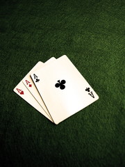 three aces on the table