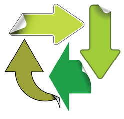 Arrows - Green labels badges and stickers