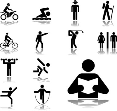 Set icons. Pictographs of people