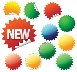 Modern colorful labels with glossy effect