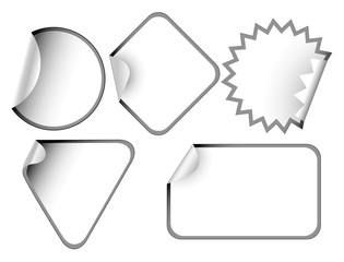 Set of white labels badges and stickers