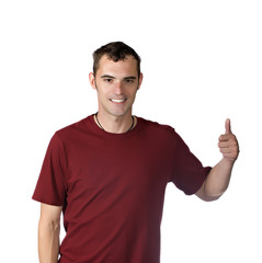 Naklejka premium happy man thumbs up