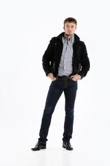 Young man on isolated background