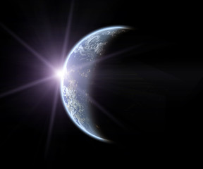 Earth with Rising Sun illustration background