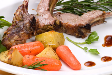 Lamb chops (ribs) with Rosemary garlic dressing