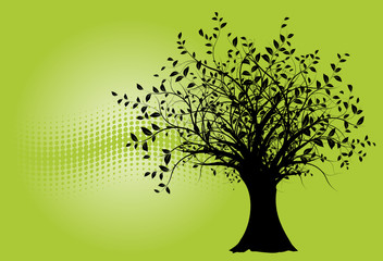 vecteur série - arbre vectoriel sur fond vert
