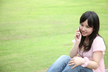 young woman with mobile phone