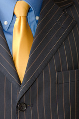 Detail of a Business man Suit with blue yellow
