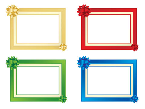 Set of four frames with bows