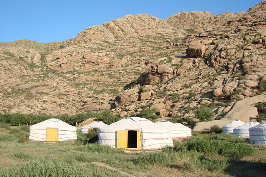 Camp de yourtes en Mongolie