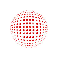 BOULE SPHERE POIS ROUGE