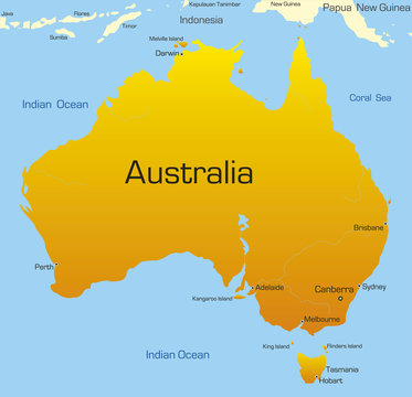 Abstract map of australian continent