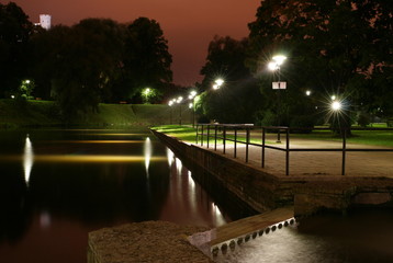 relaxing night in park
