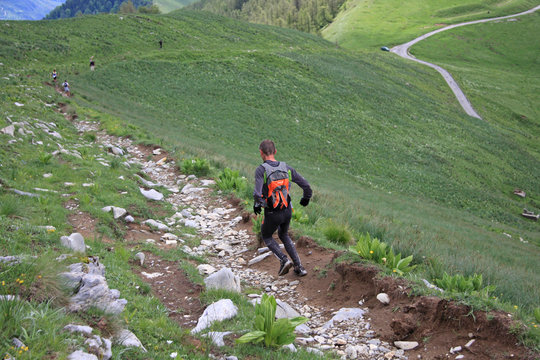 Course en montagne
