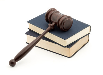 books and gavel studio isolated over white