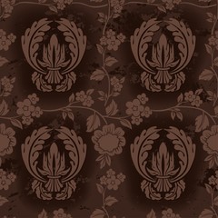 Dark Brown Floral Pattern