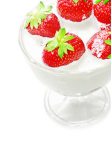 Strawberries and yogurt