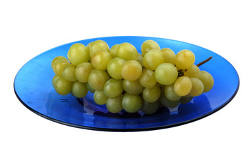 bunch of fresh grapes isolated on white