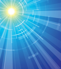 Hot sun on a blue sky - perfect summer day