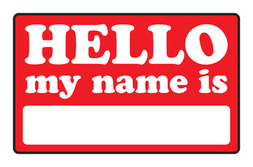 Blank name tags that say HELLO MY NAME IS. - 9453515