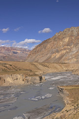 Fototapeta na wymiar High Altitude River. Ladakh, India.