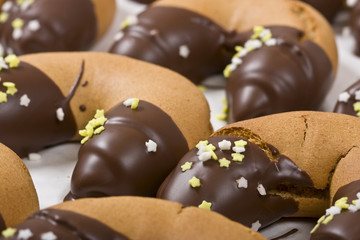 Various types of baked sweet pastry
