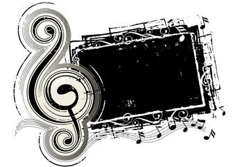 Obraz premium Grunge effect musical-note, vector illustration layered.