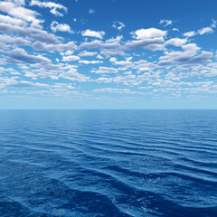 Fototapeta premium Beautiful sea and clouds sky - digital artwork