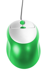 green computer mouse isolated on white.