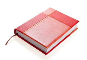 Red-and-orange personal organizer, isolated