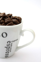 Cup of coffee beans