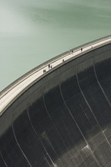 Austrian alps lanscape - beautiful green alpine lake Moserboden
