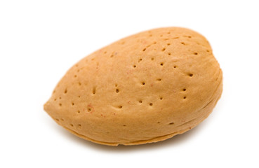 Almond on white background