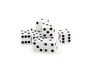 The gaming dices over white