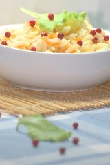 gemüse reis mit rotem pfeffer
