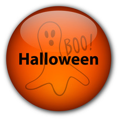 Halloween Button with Scary Ghost