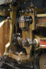 Running gear of old steam engine