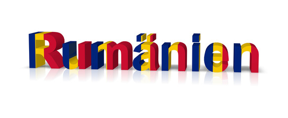 rumänien 3d text symbol reflektion