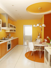 modern kitchen interior 3d rendering