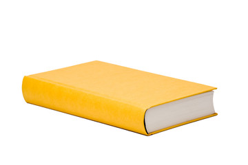 yellow hardcover book with blank cover isolated on white