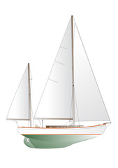 vector illustration of a classic sailing yacht