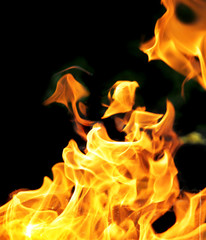 Burning fire close-up, may be used as background