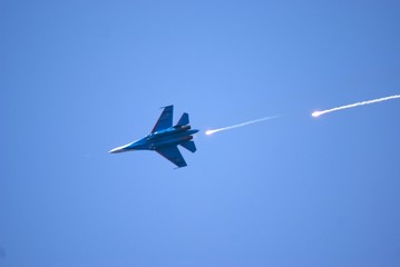 Russian Airplane in the Aviashow