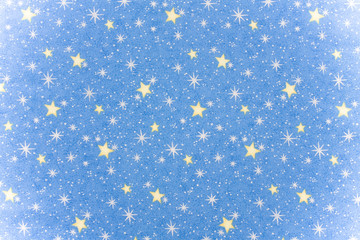 Blue sky filled with stars making a background