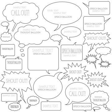 Comic Dialogue Balloon Set